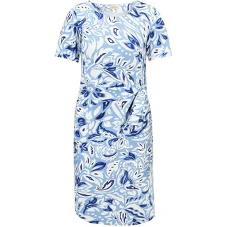 Cartoon Damen Casual-Kleid mit Muster 38, Blau/Weiß