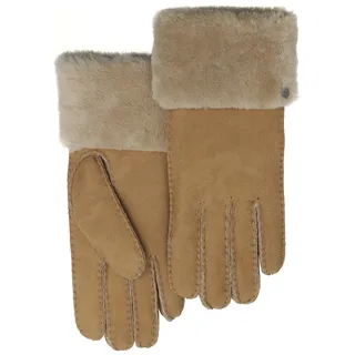 Lederhandschuhe PEARLWOOD "Emma", Damen, Gr. 7, braun (cognac), Schafsleder, unifarben, Handschuhe Lederhandschuhe, Atmungsaktiv, Wärmeregulierend, Wind - und Wasserabweisend