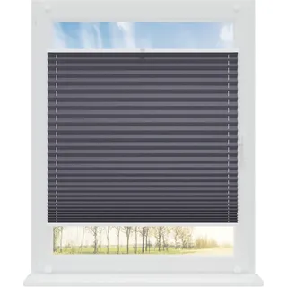 RENA Plissee ohne Bohren Rollos für Fenster | Faltrollos für Fenster & Tür | Plisseerollo nach Maß Verdunkelung | Fenster Rollos für Innen | Jalousie Graphit 80x200 cm
