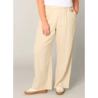 Base Level Curvy Leinenhose »Yula« Sommerhose, Leinen-Viskose-Mix, mit elastischem Bund, beige