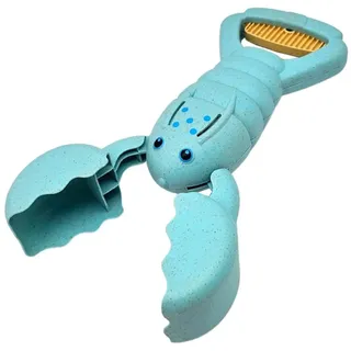 alldoro 63171 Sandgreifer Hummer hellblau, Robustes eco Sandspielzeug für Kinder, Sandkasten-Krabbe, leicht & einhändig bedienbar, 34 cm