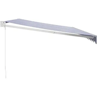 vidaXL Markise Einziehbar 5 x 3 m blau/weiß