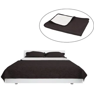 vidaXL Zweiseitige Tagesdecke Gesteppt 230 x 260 cm Creme und Braun - Creme