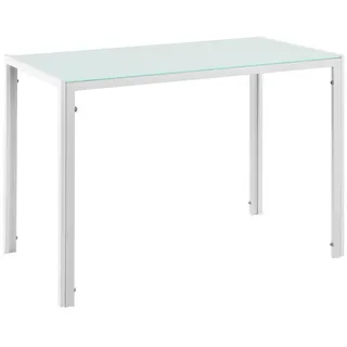 [en.casa] Esstisch Enschede 105x60x75 cm Tischplatte Glas Weiß