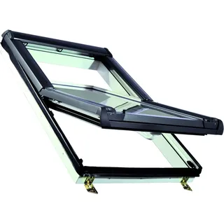 Roro Dachfenster KB2.0 VSG Kunststoff 65 cm x 118 cm Weiß-Anthrazit