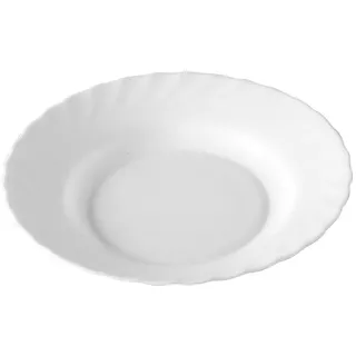 Luminarc 1006093 Trianon Uni Teller tief, 22,5 cm, Opalglas, weiß, 1 Stück
