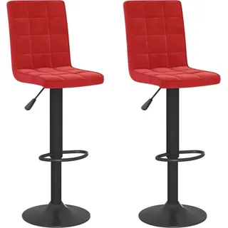 vidaXL Barhocker 2 Stk. Weinrot Samt - Rot