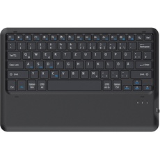 EasyAcc Bluetooth-Tastatur, kabellose Bluetooth-Tastatur kompatibel mit Windows/Android/iOS, Tastatur mit QWERTZ Deutsches Layout Tablets, Schwarz