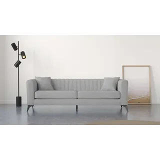 Home Affaire 4-Sitzer »MATTHEW elegantes Designsofa, Maße B/T/H: 231/86/74 cm« XXL, Steppung im Rücken, lose Sitzkissen, incl 2. Zierkissen, grau
