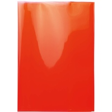 HERMA 19616 Heftumschläge A5 Transparent Rot, 10 Stück, Hefthüllen aus strapazierfähiger, abwischbarer & extra dicker Polypropylen-Folie, durchsichtige Heftschoner Set für Schulhefte, farbig