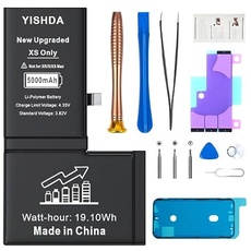 5000mAh Akku für iPhone XS, YISHDA High Capacity Battery Replacement für iPhone XS Modell A1920, A2097, A2098, A2100 New 0 Cycle Spare Battery mit Installationswerkzeug und Anleitung...