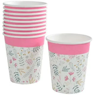 Homéa, Set mit 10 Pappbechern, 23 cl, Happy Spring