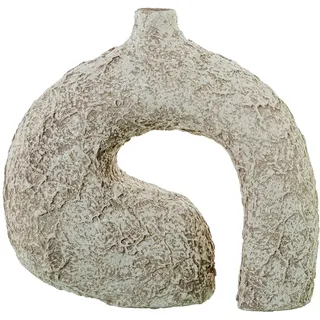 Abstrakte Tischvase, Keramik, Weiß, rustikal, 30 x 12 x 30 cm