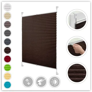 LICHTBLICK ORIGINAL Plissee »Klemmfix« Lichtschutz ohne Bohren verspannt Faltenstore, braun