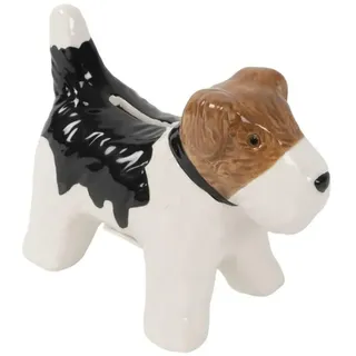 Dekorative Spardose aus Keramik in Form eines Hundes Teckel, Terrier, Mops Braun, 17 x 8,5 x 11 cm (Terrier)