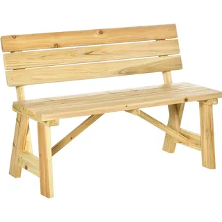 Gartenbank 2-Sitzer Parkbank Aus Holz Sitzbank Bis 220 Kg Bank Terrassenbank Mit Rückenlehnen Gartenmöbel Massivholz 116 X 56 X 80 Cm