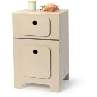 Musterkind Kinderküche , Grau, Naturfarben , Holz, Holzwerkstoff , 31.5x60x35 cm , FSC 100%, CE, EN 71 , Spielzeug, Holzspielzeug