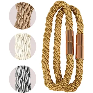 TopHomer 2 Stück Magnetische Vorhang Raffhalter, Gold – Gardinenhalter mit Magnet, geeignet für Stoffvorhänge, Bohrfrei für Haus & Büro
