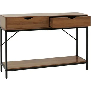 MCW Konsolentisch O76 Schubladen Ablage Industrial 76x109x30cm Braun