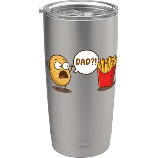 Kartoffelspruch "Dad?" To French Fries Fun Spruch Neuheit Essen Doppelwandiger Edelstahl-Thermobecher
