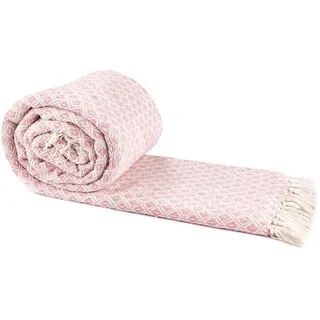 Emma Barclay Casablanca Scandi gewebte recycelte Baumwolle, für Stuhl, Sofa, Sofa, Bett, Überwurf, Decke, 90 x 100 cm, 228 x 254 cm, Rosa