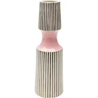 Kare Design Vase Calabria, Rosa, Deko Vase, Blumenvase, Porzellan, handgearbeitet, Unikat, 41 cm (H)