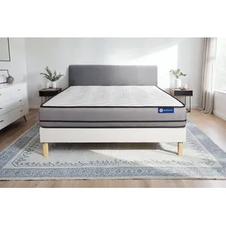 Actiflex night matratze 180x220cm + Bettgestell mit lattenrost , Härtegrad 5 , Taschenfederkern , Höhe : 20 cm - Weiß