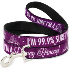 Buckle-Down Disney I 'M 99.9% Sure I 'm a Princess Pink/Weiß Hund Leine 2,5 cm breit