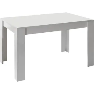 INOSIGN Esstisch »Basic 137x90x79 cm (BxTxH), Esszimmertisch Weiss Hochglanz Lack,«, moderner rechteckiger Küchentisch, ausziehbar, erweiterbar auf 185 cm, weiß