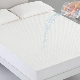 Coriwell Matratzenschoner Wasserdicht - 180 x 200 cm Matratzenbezug Matratzenauflage Atmungsaktive Matratzenhülle Matratzenschutz aus Bambus Matratzen Schutzbezug - Mattress Protector