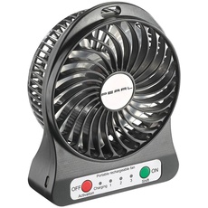 PEARL Akku Tischventilator: 2in1-/Akku-Tisch-Ventilator mit LED-Leuchte, 1.300 mAh (Mini Ventilator Akku, Akku Ventilator klein, Kleiner Batterie)