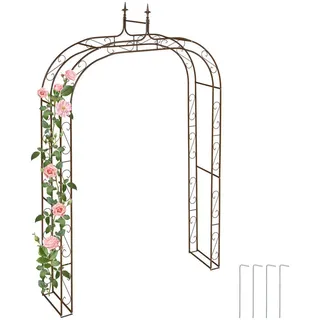 Relaxdays Rosenbogen 240 x 155 x 39 cm Braun