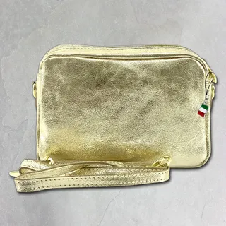 Florence Umhängetasche Damen tasche Schultertasche Echtleder gold OTF809Z