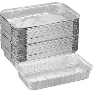 Relaxdays Grillschale 50 x 23,5 cm Aluminium Silberfarben