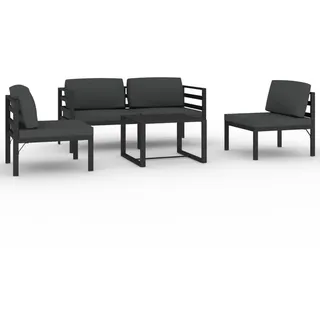 vidaXL 5-tlg. Garten-Lounge-Set mit Kissen Aluminium Anthrazit - Grau