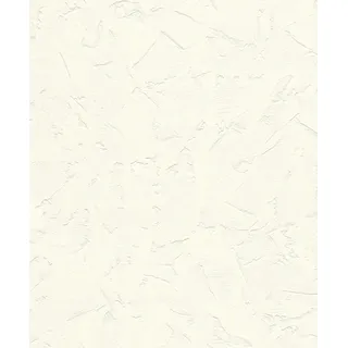Rasch Tapeten 483376 - Vliestapete mit Putzstruktur in Weiß aus der Kollektion Das Beste - 10,05 m x 0,53 m (LxB)