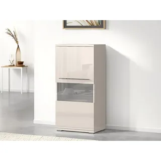 OTTO home Highboard Piano Vitrine 123 x 60 x 40,2 cm Beige
