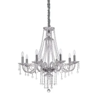 Amadeus Classic Kronleuchter Metall-Kristall Klar 8 Lichter E14 - Transparent