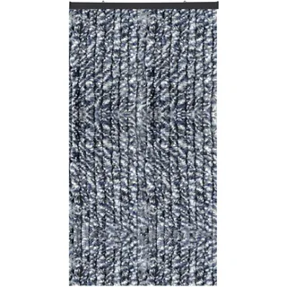 Arsvita Flauschvorhang, Chenille Vorhang, Insektenschutz für den Sommer Extrabreit, Auswahl: 140x220 Meliert blau - weiß - Silber