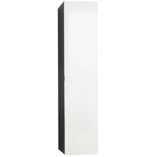 GuenstigEinrichten trendteam smart living - Beach - Hochschrank - Grau/Weiß Hochglanz - Badschrank für Wandmontage mit großzügigem Innenspiegel - (BxHxT) 35 x 157 x 31 cm - Soft-Close-Funktion - 3 Einlegeböden