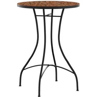 vidaXL Mosaik-Bistrotisch Ø 50 x 70 cm Keramik Terrakotta/Orange
