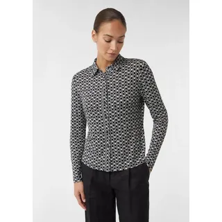 Comma, Hemdbluse mit Alloverdruck Schwarz 40
