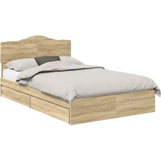 vidaXL Aufbewahrungsbett Sonoma-Eiche 120 x 200 cm Holzwerkstoff - Braun