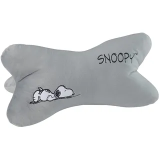 United Labels The Peanuts Snoopy Leseknochen - Nackenkissen Nackenrolle Lesekissen Kissen Stützkissen für Bücher und Tablets Grau 40 x 20 cm