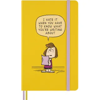 Moleskine Peanuts Liniertes Notizbuch, Design-Notizbuch Patty mit festem Einband, Lesezeichen und thematischen Aufklebern, Format XL 13 x 21 cm
