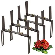 com-four® 4X Blumenkastenhalter für Balkon-Brüstungen und Geländer - flexible Befestigung aus Metall für Pflanzkästen - 2-Fach verstellbar - kein Bohren (braun)