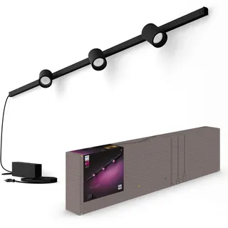 Philips Hue White & Color Amb. Perifo Set, 3-er Spot, Wandleuchte, dimmbar, 16 Mio. Farben, steuerbar via App, kompatibel mit Amazon Alexa, Apple HomeKit & Google Assistant, schwarz