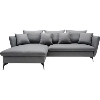 andas Ecksofa »LIVORNO,258 cm, L-Form,«, Schlaffunktion u. Bettkasten (139/224cm), Samt, Struktur, Webstoff, grau