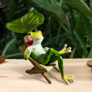Yarteim Garten Deko Frosch Figuren, Frosch Figur Gartendeko Für Draußen, Harz Frösche Statue Garten Deko, Gartenfigur Gartendekoration, Harz Statue Bauernhof Balkon Wohnzimmer Office