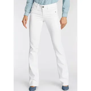 Bootcut-Jeans ARIZONA "mit Keileinsätzen", Damen, Gr. 24, K + L Gr, weiß, Denim/Jeans, Obermaterial: 98% Baumwolle, 2% Elasthan, Basic, eng lang, Jeans Bootcut-Jeans, ausgestellte Beinform, niedrige Leibhöhe, elastisches Material, Topseller